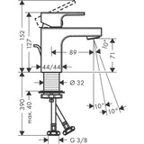 Hansgrohe Vernis Shape egykaros mosdócsaptelep 70, automata lefolyógarnitúrával, matt fekete-1