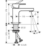 Hansgrohe Vernis Shape egykaros mosdócsaptelep 100, automata lefolyógarnitúrával-3