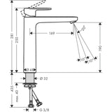 Hansgrohe Vernis Blend egykaros mosdócsaptelep 190, automata lefolyógarnitúra nélkül-3