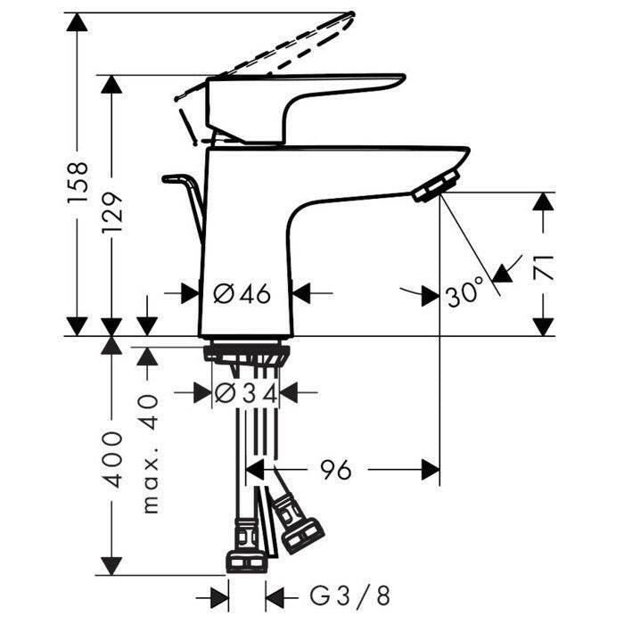 Hansgrohe Talis E mosdócsaptelep 80 CoolStart + automata lefolyó (71703000)