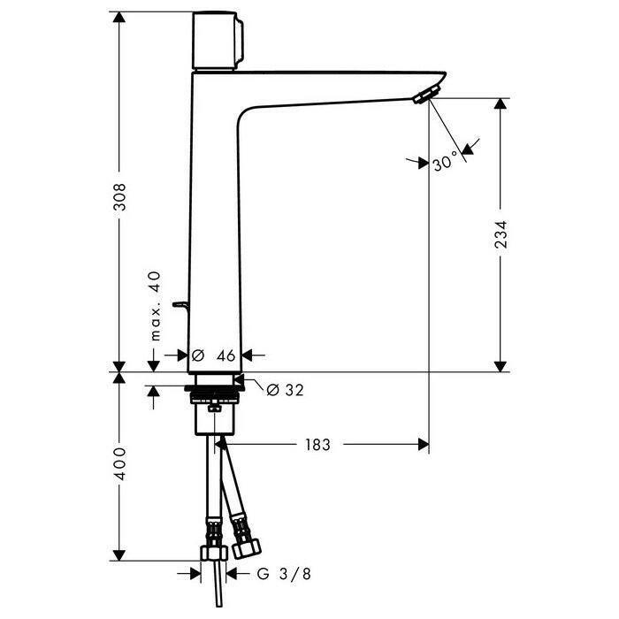 Hansgrohe Talis Select E mosdócsaptelep 240 egykaros + automata lefolyó garnitúra ( 71752000 )