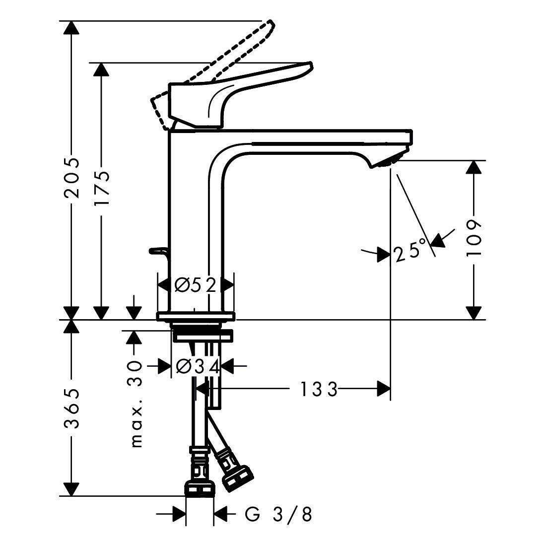 Hansgrohe Zebris mosdócsaptelep 110 CoolStart, automata leeresztő garnitúrával, matt fekete-2