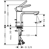 Hansgrohe Zebris mosdócsaptelep 80 CoolStart, automata leeresztő garnitúrával, króm-2