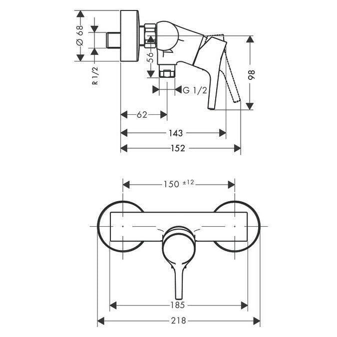 Hansgrohe Talis S zuhanycsaptelep (72600000)