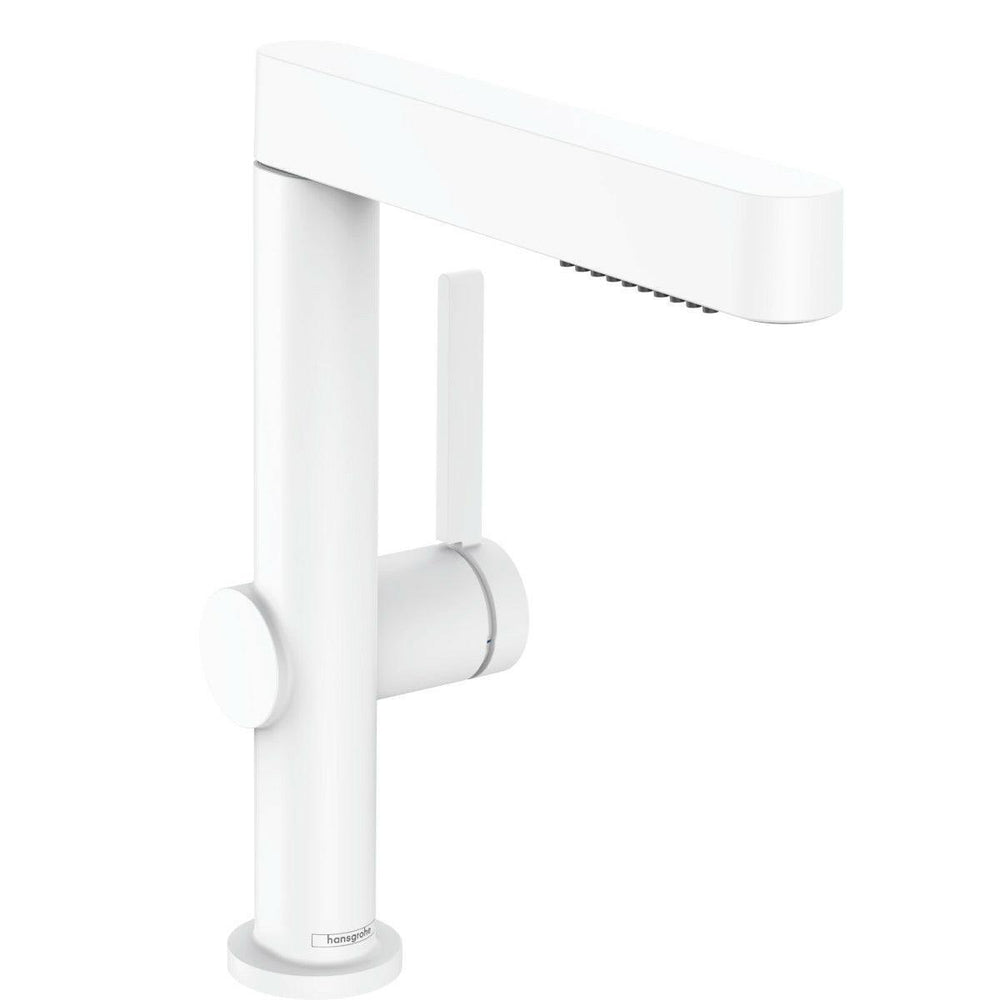 Hansgrohe Finoris mosdócsaptelep 230, kihúzható kifolyó, 2 jet és push - open lefolyógar., matt fehér