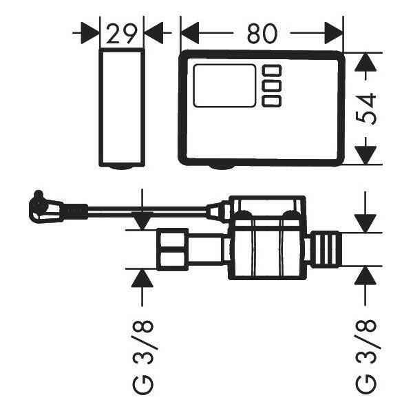 Hansgrohe Aqittura M91 F23 áramlásmérő (76818000) - méretrajz