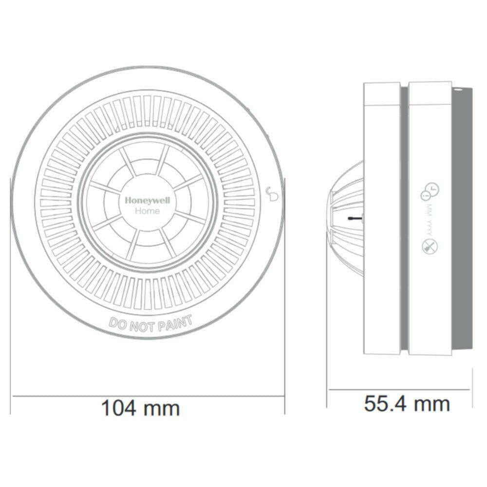 Honeywell hőérzékelős tűzjelző, RF modullal, 10 év garanciával (R200H - N2)
