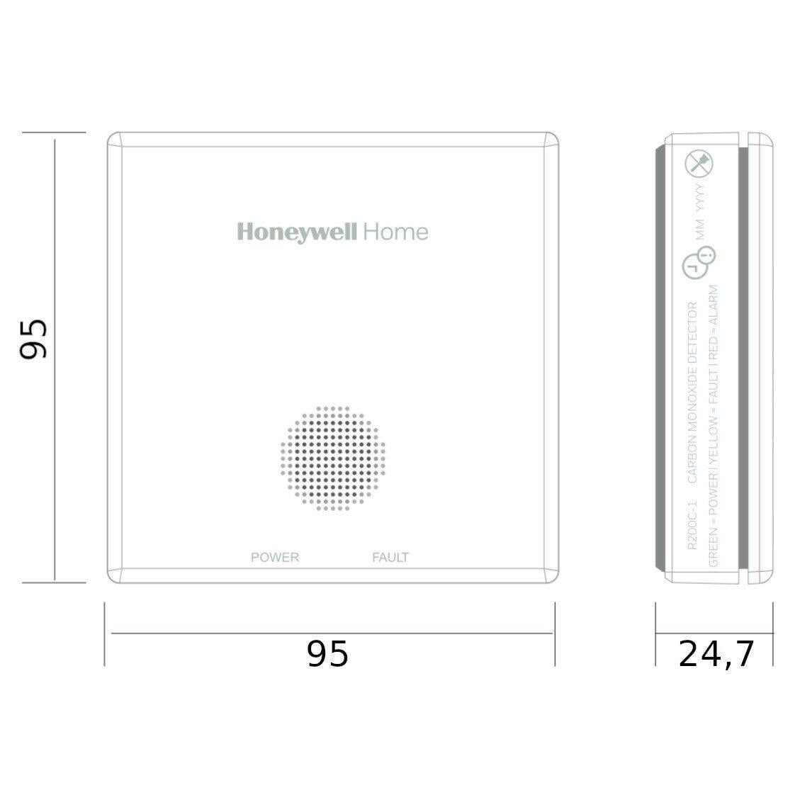 Honeywell Biztonságos Otthon RF csomag - szén - monoxid jelző (R200C - N2) + füstérzékelő (R200S - N2) (R200RFPACK)