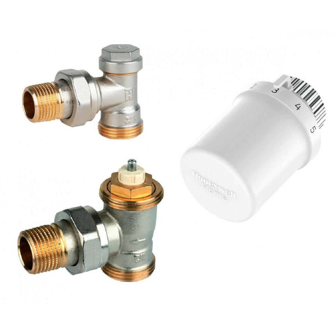 Honeywell termosztatikus radiátor szelepsz. sarok T3001+V2026EVS15+V2427E 3/4" külsö 6..28°C PN16 ( VTL3026ES15 )