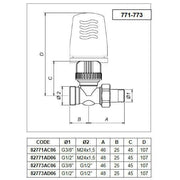 ICMA RAD. SZELEP 1/2" EGY. - 241.5 HŐFOKSZ