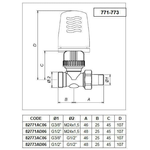 ICMA RAD. SZELEP 1/2" EGY. - 241.5 HŐFOKSZ