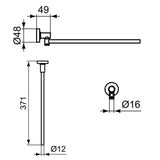 Ideal Standard IOM egykaros törölközőtartó 40cm, matt fekete-2