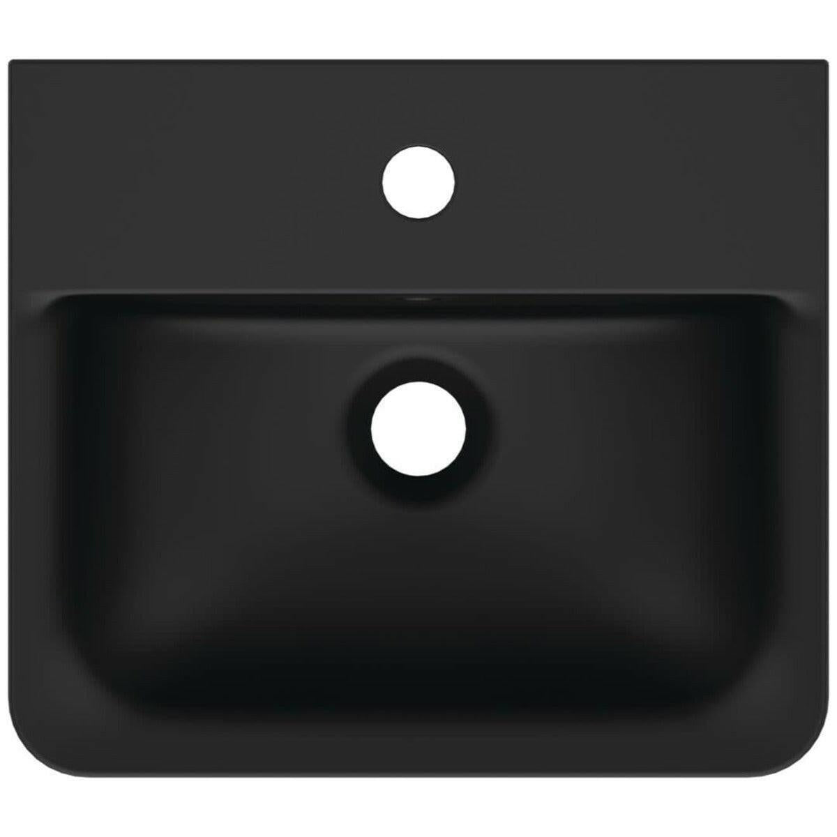 Ideal Standard Connect Air mosdó 40x35 cm, 1 furattal középen, matt fekete (E0307V3)