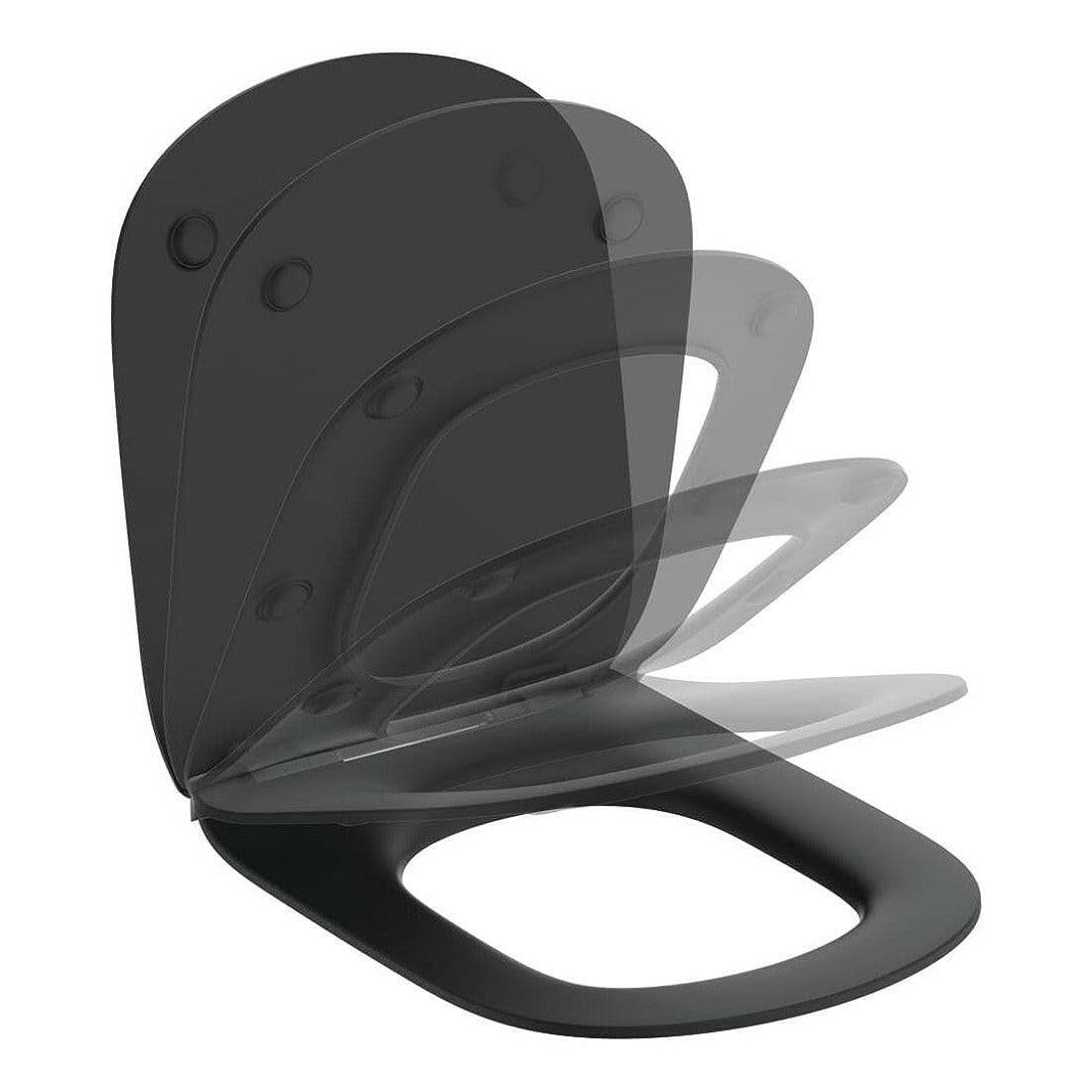 Ideal Standard Tesi WC ülőke, Soft Close, matt fekete (T3527V3)