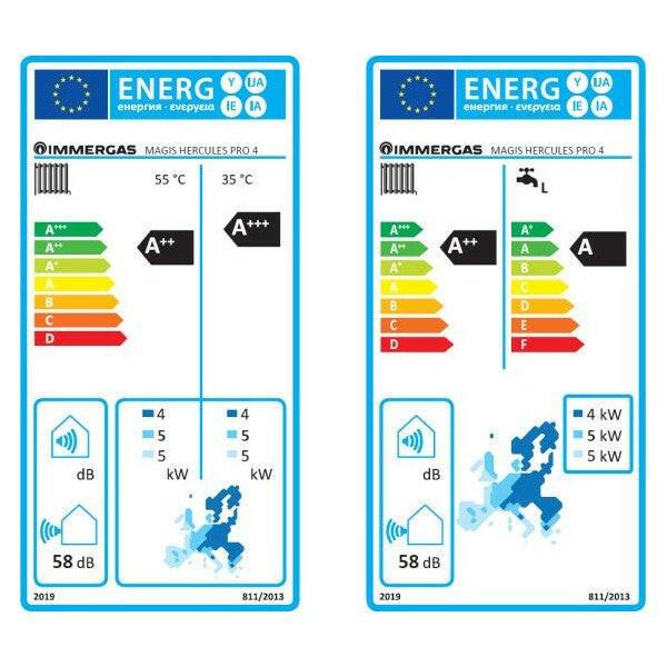 Immergas Magis Hercules Pro 4 split hőszivattyú előszerelt HMV tárolóval, 1 fázis, R32