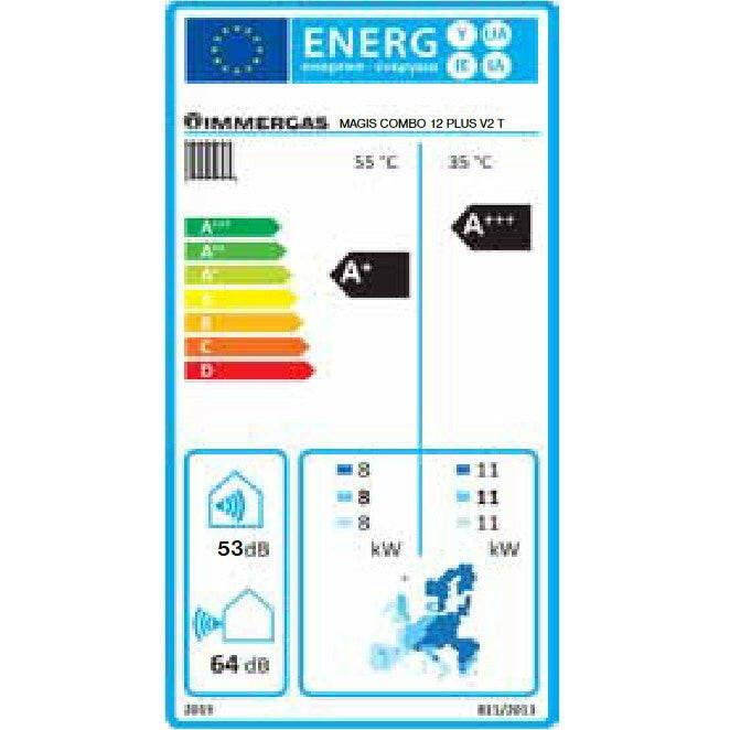 Immergas Magis Combo 12 plus V2 T split hőszivattyú és kondenzációs kazán egyben, 3 fázis, R410A