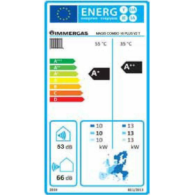 Immergas Magis Combo 16 plus V2 T split hőszivattyú és kondenzációs kazán egyben, 3 fázis, R410A