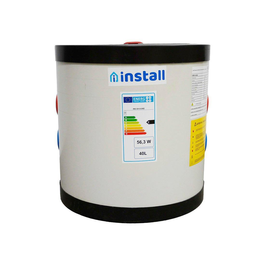 Install Storax Terra puffertároló, 40l, hőcserélő nélkül, PU szigeteléssel, fali (SH - 0 - 040)