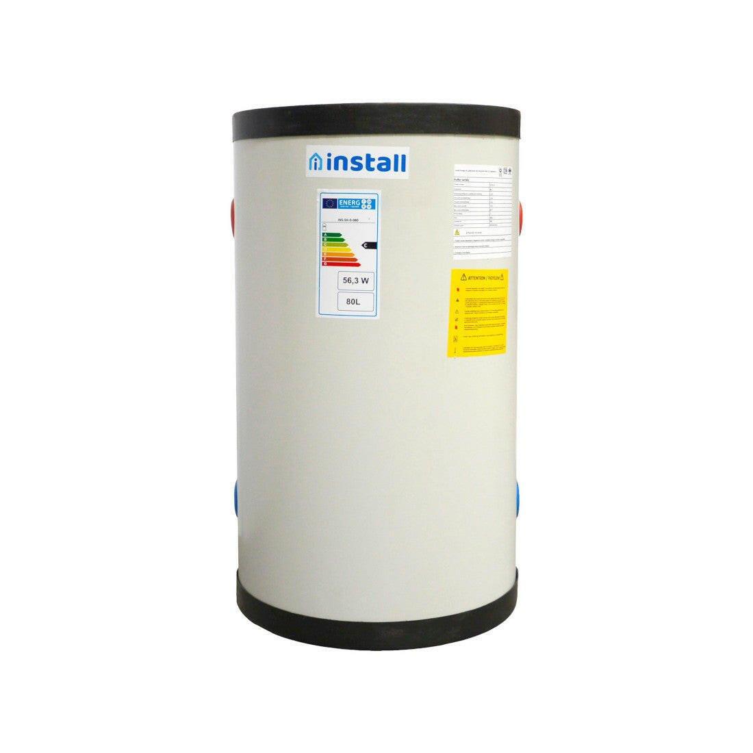 Install Storax Terra puffertároló, 80l, hőcserélő nélkül, PU szigeteléssel, fali (SH - 0 - 080)