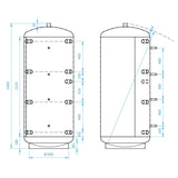 Install Storax HS puffertároló, 750l, hőcserélő nélkül-2