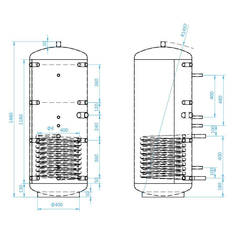 Install Storax HM1 puffertároló, 300l, 1 hőcserélős (SH - 1 - 300)