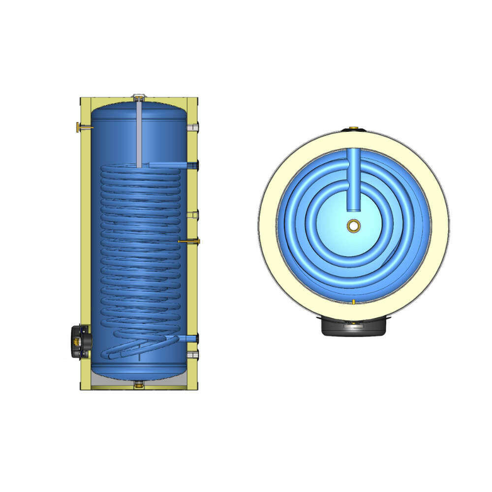 Install Watex Terra indirekt tároló hőszivattyúhoz, 160liter, 1 hőcserélős (1,96 m2), PU szigetelés-1