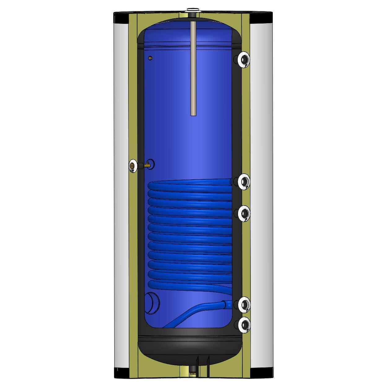 Install Watex indirekt tároló, 500 liter, PU szigeteléssel, (hőcserélő 1,98 m2) ( INS - SW - N0500 - 1 )