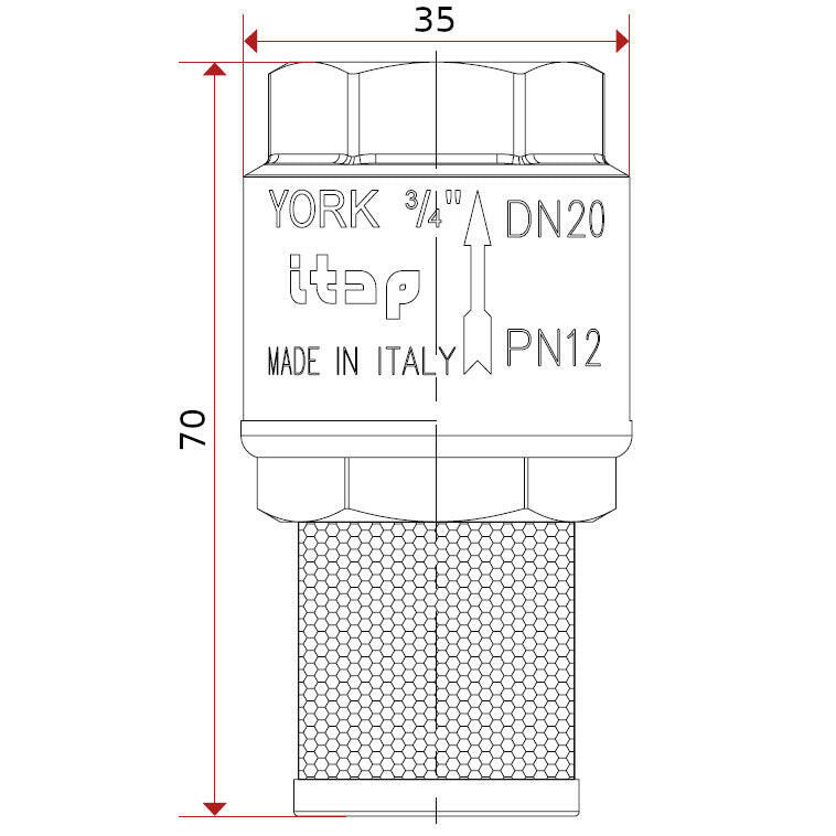 Visszacsapó+Szűrő 1/2" YORK-2