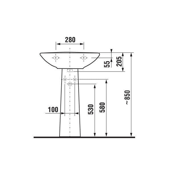 JIKA Mosdó Zeta 60x47 1 csaplyuk (H8103920001041)-5