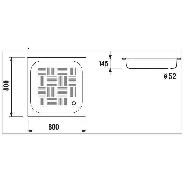 Jika Sofia zuhanytálca 80x80 fehér Antislip ( H2140800000111 )