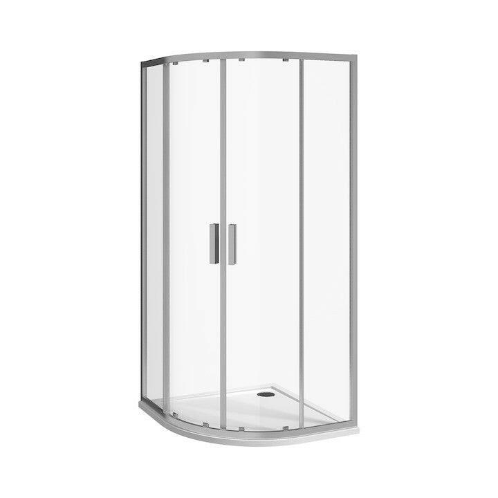 Jika Nion 80 zuhanykabin, íves, ezüst/átlátszó üveg, 78x195 cm, 55cm sugár ( H2532N10026681 )