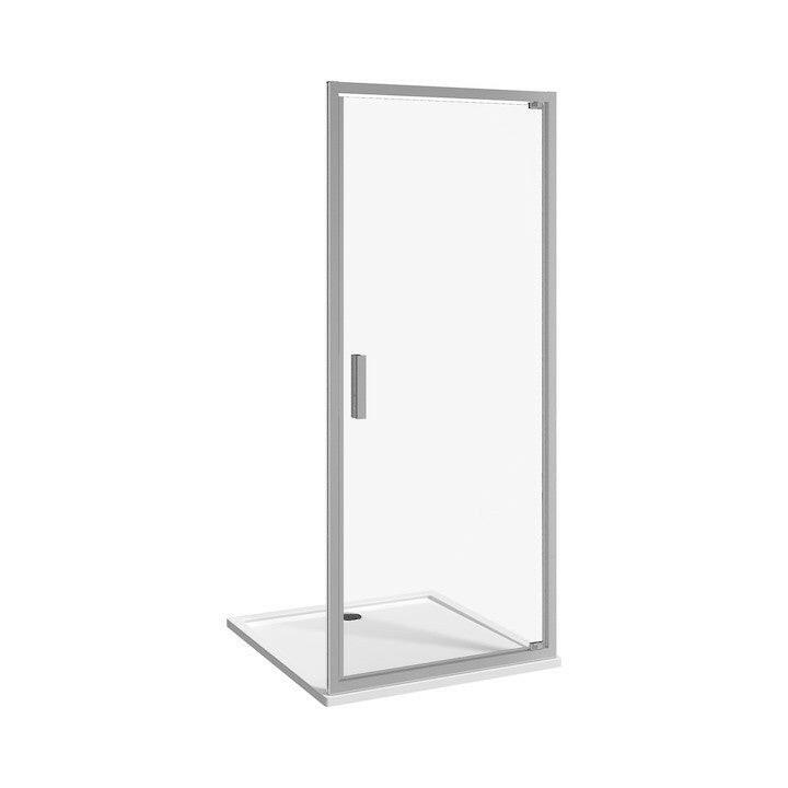 Jika Nion 90 zuhanyajtó, nyíló, jobbos/balos, ezüst/átlátszó üveg, 86,5x195 cm ( H2542N20026681 )