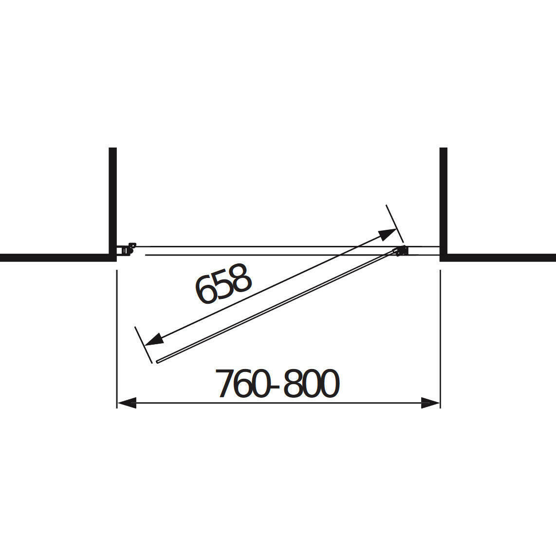 Jika Lyra Plus 80 zuhanyajtó, nyíló, fehér/átlátszó üveg, 76x190 cm-1