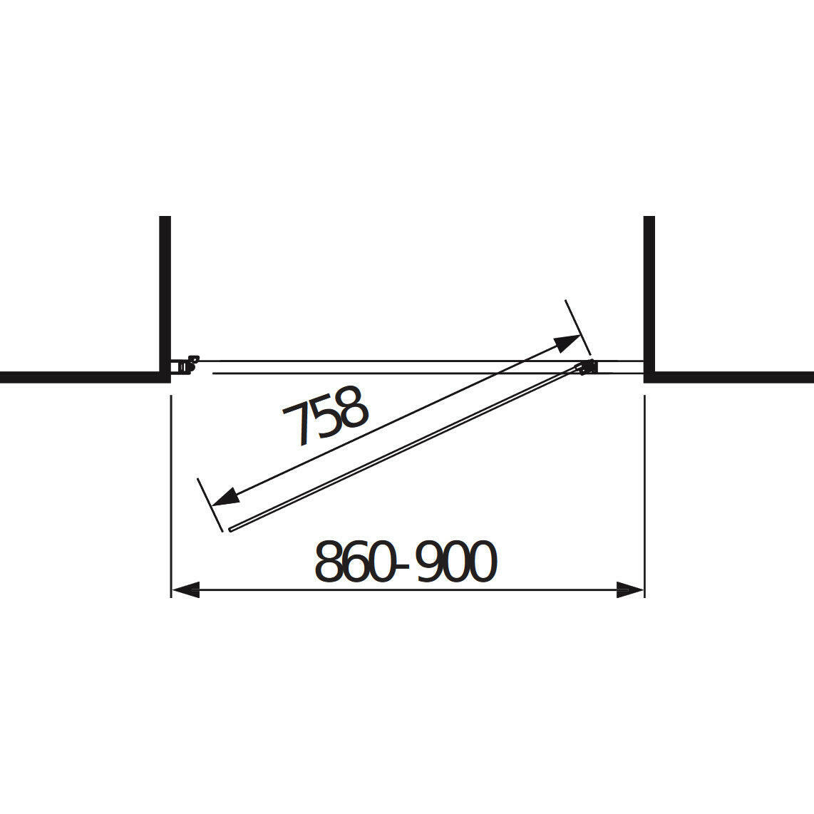 Jika Lyra Plus 90 zuhanyajtó, nyíló, fehér/átlátszó üveg, 86x190 cm-1