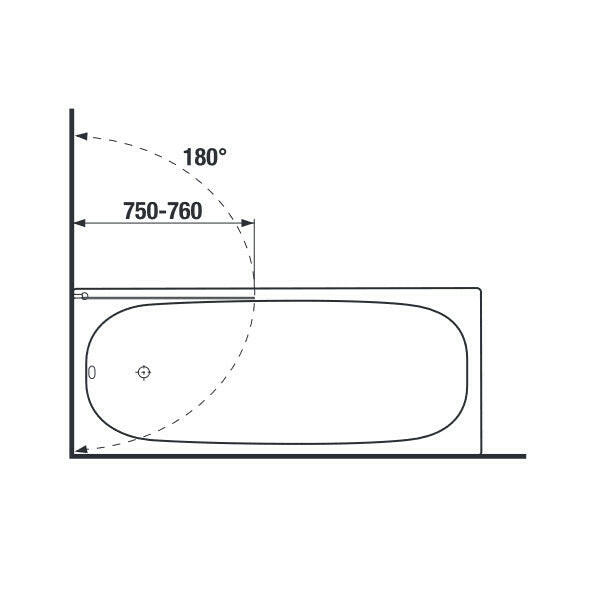 Jika Nion 75 kádparaván, jobbos/balos, ezüst/átlátszó üveg, 75x150 cm ( H2572N50026681 )
