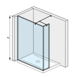 Jika Cubito Pure 140 üvegfal oldalfalhoz, rövid üvegfallal, sarok profillal, 140x200 cm-0