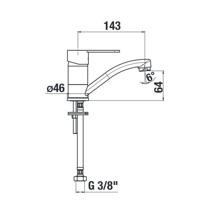 Jika Lyra Smart mosdó/mosogató csaptelep, álló, 14,3 cm kifolyócsővel-1
