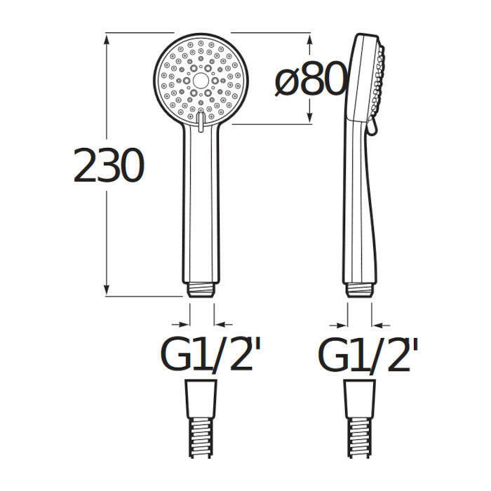 Jika Rio kézizuhany, 3 funkciós, króm, 8 cm átmérő ( H3611R20043311 )