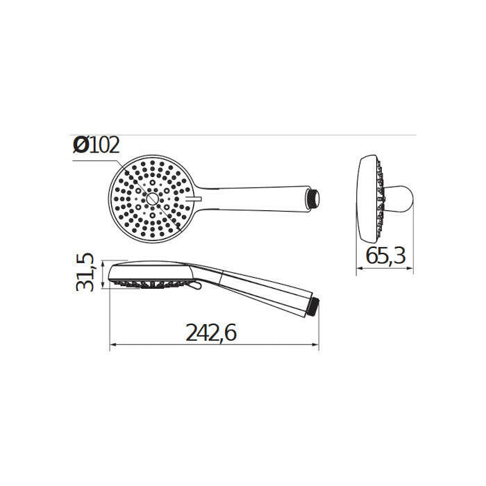 Jika Rio Zuhanyszett, 3 funkciós kézizuhany, 170 cm zuhanygégecső, zuhanyrúd ( H3651R00043731 )