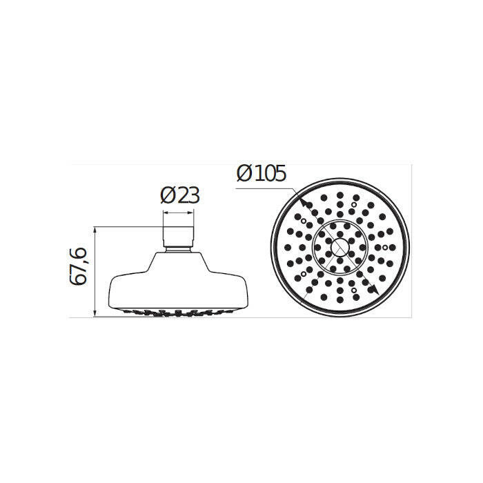 Jika Rio fejzuhany, 1 funkciós, króm, 10 cm átmérő ( H3671R10042141 )
