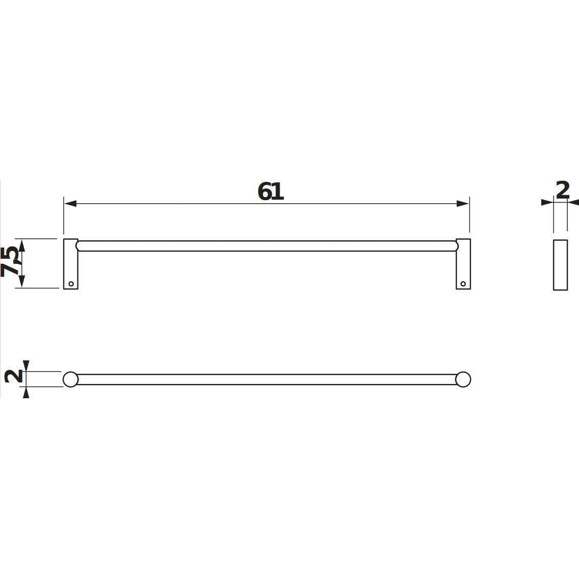 Jika Basic törölközőtartó, krómozott, 60 cm