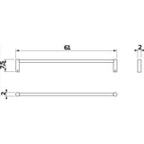 Jika Basic törölközőtartó, krómozott, 60 cm-1