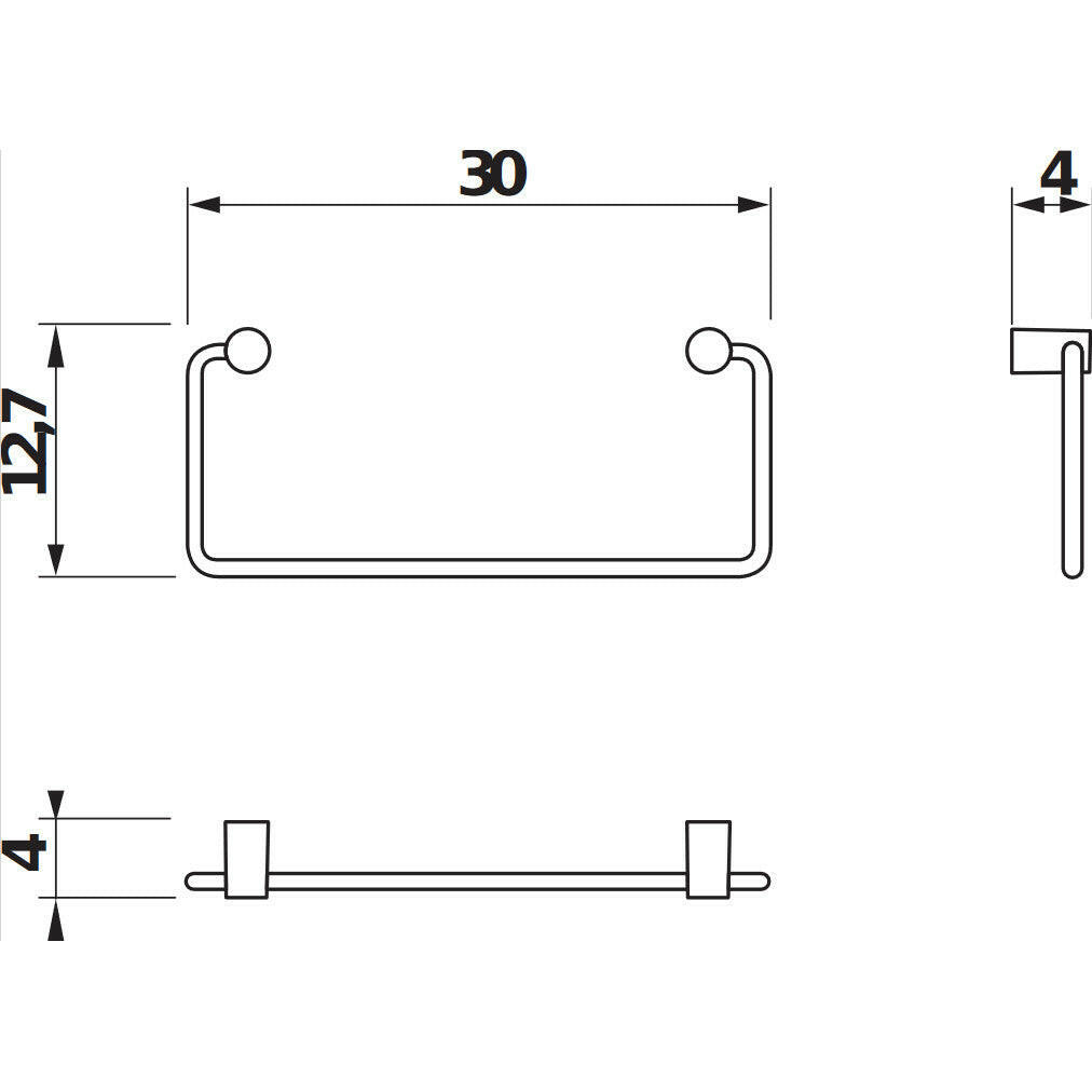 Jika Basic törölközőtartó gyűrű, 30cm, krómozott-1