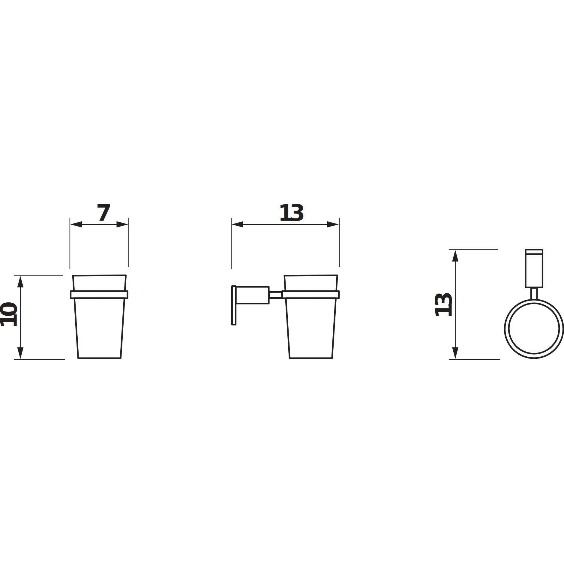 Jika Basic pohártartó, fali, üveg betéttel, krómozott - kifutó-1