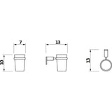 Jika Basic pohártartó, fali, üveg betéttel, krómozott - kifutó-1