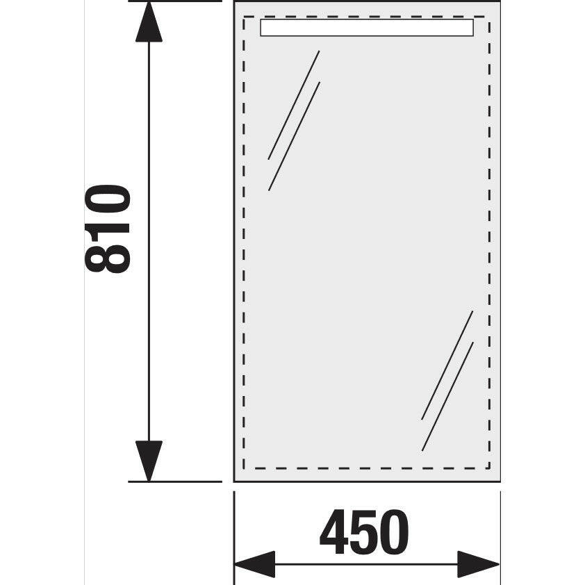 Jika Clear tükör LED világítással, Alu kerettel, 45x81cm ( H4557051731441 )