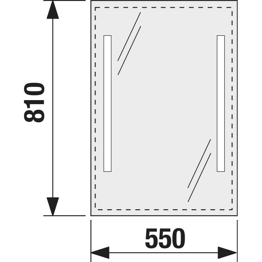Jika Clear tükör, 55x81cm, LED világítással, IP44, kapcsoló nélkül, 230 V csatlakozódobozzal ( H4557151731441 )