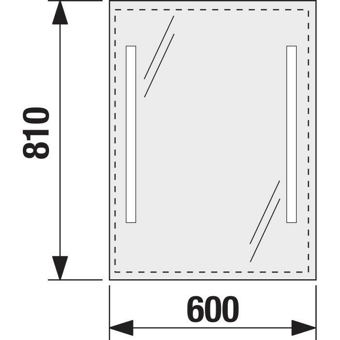 Jika Clear tükör LED világítással, 60x81cm (H4557251731441)