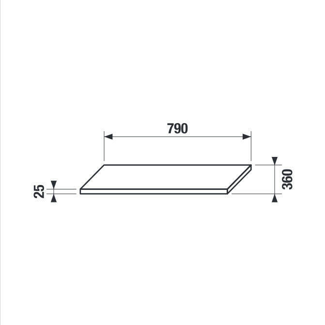 Jika Tigo polc 80 cm - es mosdó alá, 2 konzollal, fehér, 79x36x2,5 cm (H46J2111005001)
