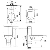 Jika Deep by Jika monoblokkos WC-csésze mozgáskorlátozottak részére, mélyöblítésű, hátsó kifolyású-2